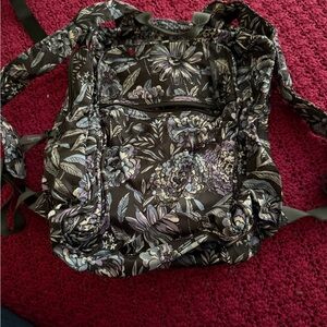 Vera Bradley Black and Purple Backpack with Stylish Design